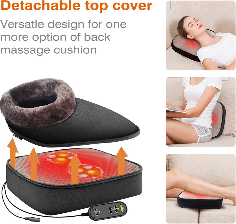 Snailax 2-in-1 Shiatsu Foot and Back Massager with Heat - Kneading Feet Massager Machine with Heating Pad, Back Massage Cushion or Foot Warmer,Massagers for Back,Leg,Foot,Gifts for Women,Men