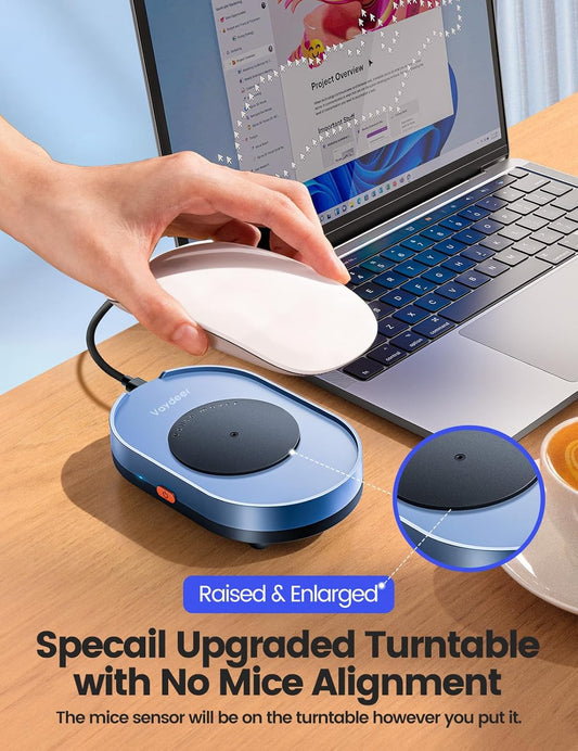 Vaydeer Undetectable Mouse Mover, M4 Mouse Jiggler Device with ON/Off Switch, Driver-Free Shaker Wiggler Mouse Movement Simulation for Computer Awakening, Gift Ideal for Men/Women - PuriLite