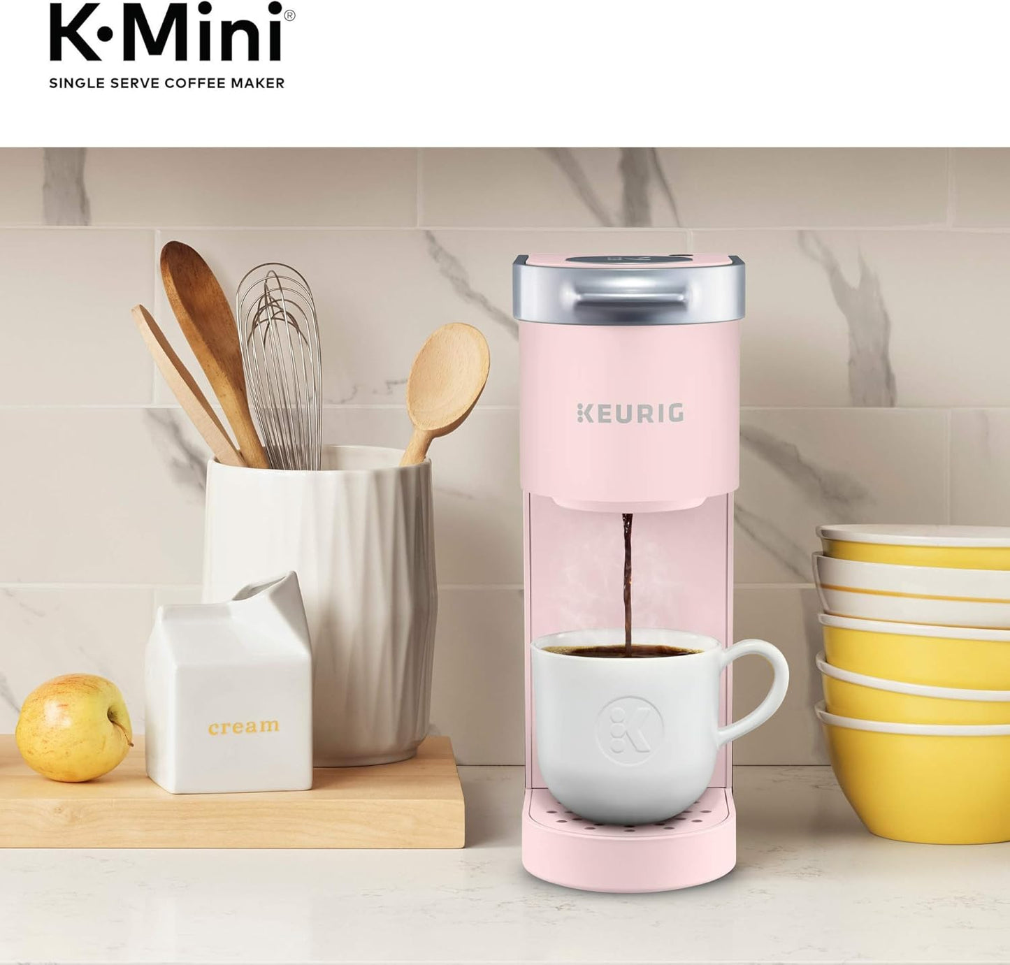 Keurig K-Mini Coffee Maker, Single Serve K-Cup Pod Coffee Brewer, 6 to 12 oz. Brew Sizes, Dusty Rose