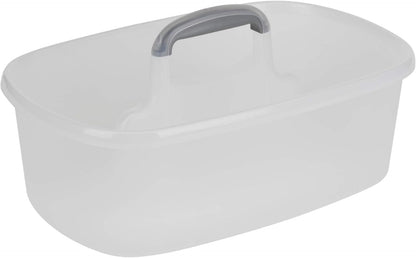 Casabella Plastic Multipurpose Cleaning Storage Caddy with Handle, 1.5-Gallon, Clear