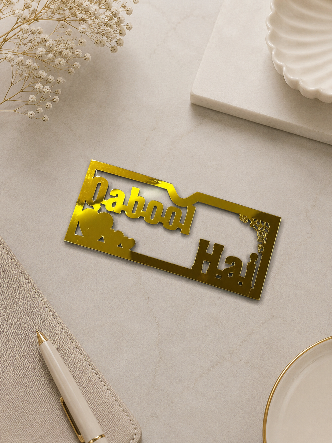 Acrylic Envelop | Shadi Mubarak | Qabool Hai | Best Wishes | Rasta Rokai – Golden Wedding Envelope