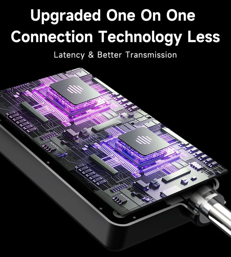 Wireless Microphone, Rechargeable Wireless Dual Microphones with One-to-One Chip Connection and LED Lights, 40H Duration, 200FT Range Receiving, Less Latency Karaoke Microphone for Singing