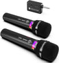 Wireless Microphone, Rechargeable Wireless Dual Microphones with One-to-One Chip Connection and LED Lights, 40H Duration, 200FT Range Receiving, Less Latency Karaoke Microphone for Singing