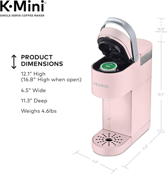 Keurig K-Mini Coffee Maker, Single Serve K-Cup Pod Coffee Brewer, 6 to 12 oz. Brew Sizes, Dusty Rose