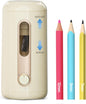 Deli Electric Pencil Sharpener, Fully Automatic Pencil Sharpener, Auto in & Out, Rechargeable Hands-Free Pencil Sharpener for 6.9-12mm, Home, Classroom, Battery Operated, Beige
