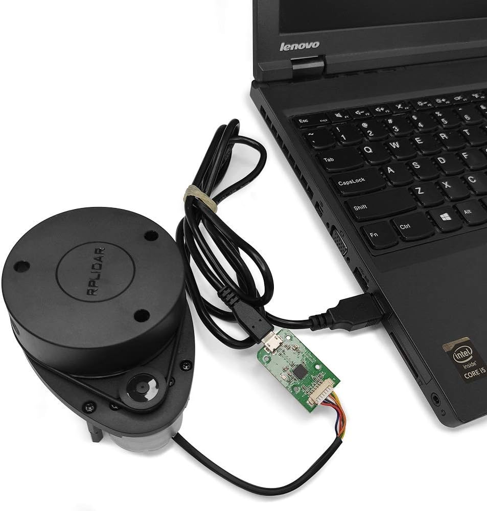 RPLIDAR A1M8 2D LiDAR Sensor – 360° Omnidirectional Laser Scanner, 12m Range, 8000Hz Sample Rate, Obstacle Avoidance & Navigation