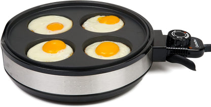 Multi Baker Deluxe- Baking Made Easy- Electric Appliance w Temp Control, 3 Interchangeable Skillets for Grilling, Baking or Dessert Making- Grilled Cheese, Omelets Pizza, Sandwiches, Cake Pops, Gift