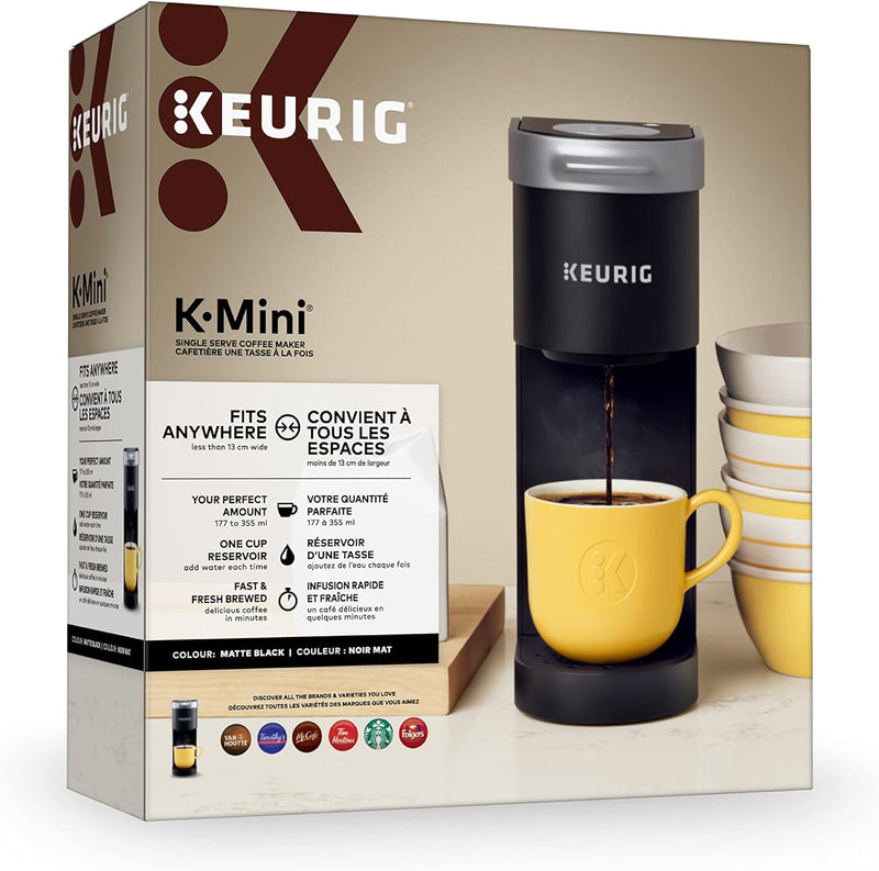 Keurig K-Mini Single Serve K-Cup Pod Coffee Maker, Made From At Least 20% Recycled Plastic, Matte Black