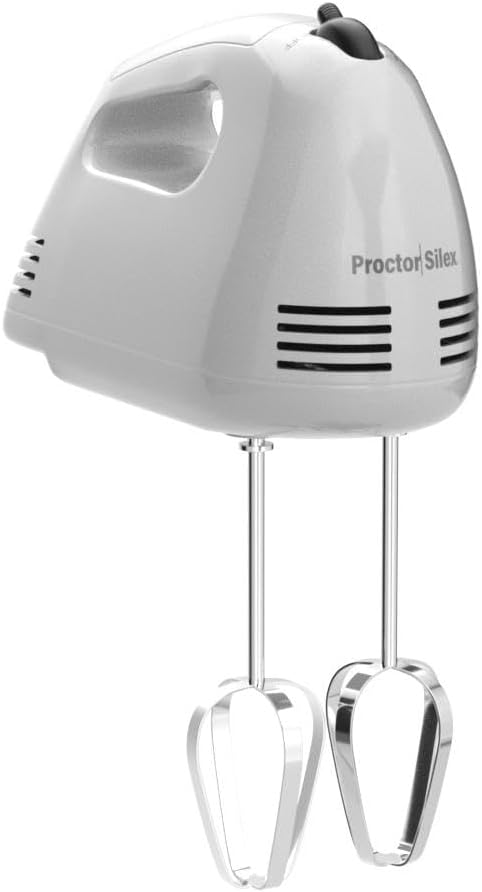 Proctor Silex Easy Mix Hand Mixer, 5 Speeds, White, 62515G