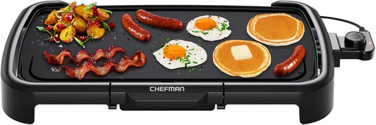 XL Electric Griddle Nonstick Flat Top Grill with Adjustable Temperature Control Removable Thermostat Large Cooking Surface - PuriLite
