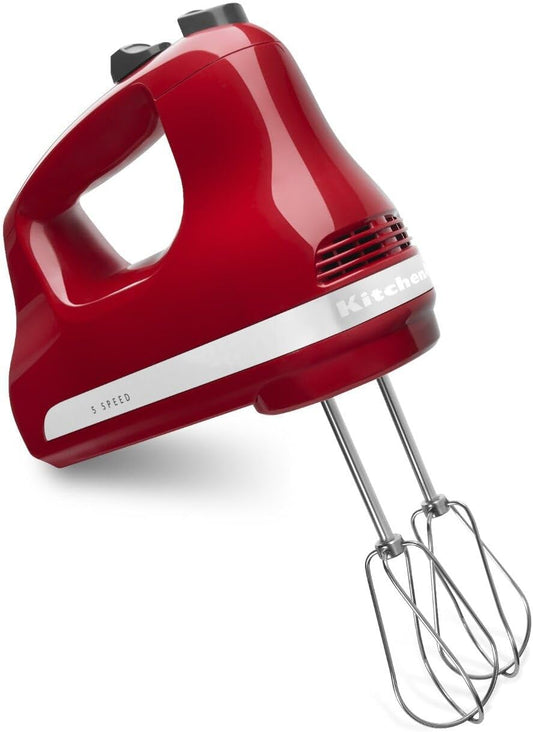 KitchenAid KHM512ER 5-Speed Hand Mixer, Empire Red
