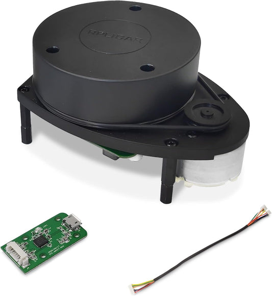 RPLIDAR A1M8 2D LiDAR Sensor – 360° Omnidirectional Laser Scanner, 12m Range, 8000Hz Sample Rate, Obstacle Avoidance & Navigation