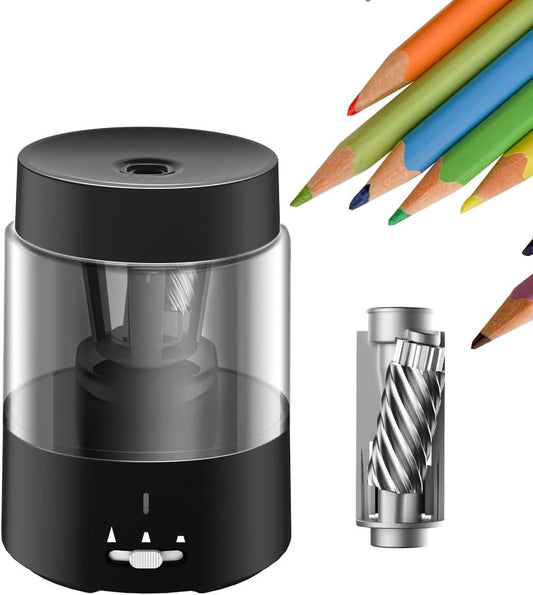 Zuukoo Electric Pencil Sharpener, Auto Stop,Super Sharp & Fast,Type-C Rechargeable, Classroom Pencil Sharpeners for 6-8mm Colored Pencils, Helical Blade Sharpener for Kids, School