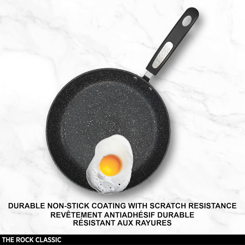 Starfrit The Rock 20cm (8") Non-Stick Fry Pan - Durable Forged Aluminum - Oven Safe - PFOA Free - Easy to Clean - Black