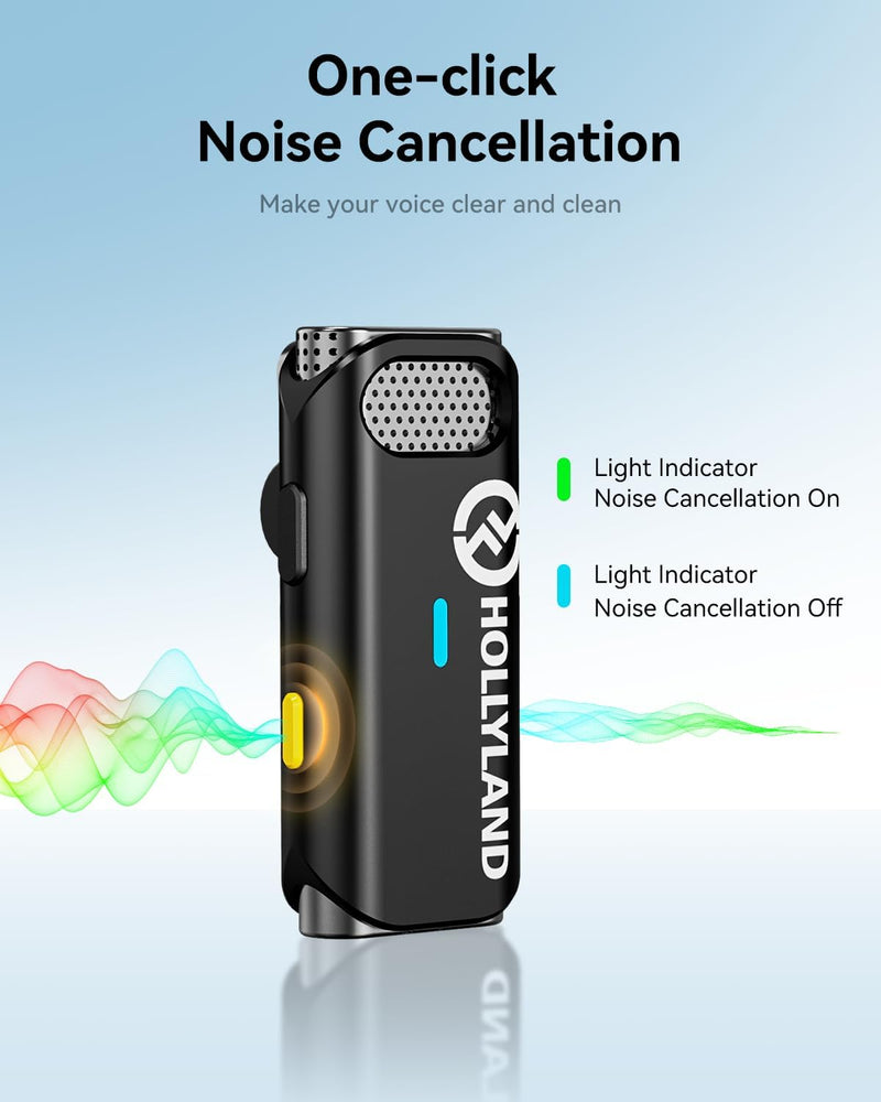 Hollyland Lark M1 Wireless Lavalier Microphone Compatible with iPhone Android Camera, 656ft 8h Noise Reduction Lapel Mic for Interview Live Stream Video Recording Vlog, 2TX+1RX+Charging Case, Black