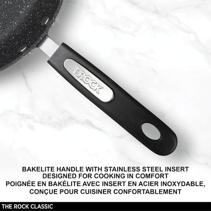 Starfrit The Rock 20cm (8") Non-Stick Fry Pan - Durable Forged Aluminum - Oven Safe - PFOA Free - Easy to Clean - Black