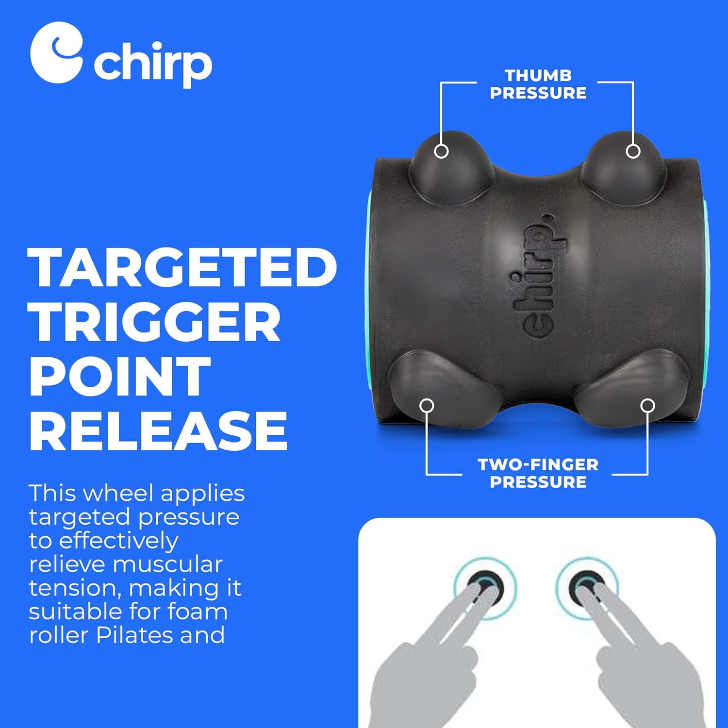 Chirp Wheel XR Neck & Headache Relief Roller – 4” Deep Tissue Pressure Wheel for Neck Pain, Headaches, Spine Decompression & Suboccipital Release - PuriLite