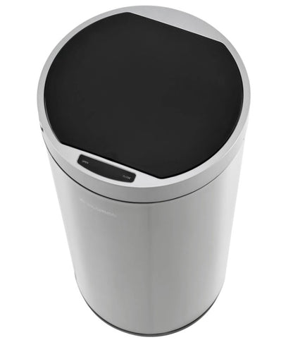 Global Industrial™ Round Motion Sensor Trash Can, 9-1/4 Gallon, Brushed Stainless Steel