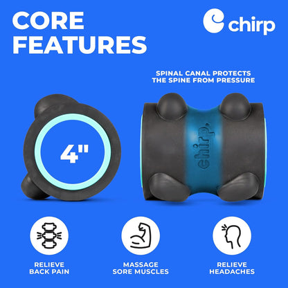 Chirp Wheel XR Neck & Headache Relief Roller – 4” Deep Tissue Pressure Wheel for Neck Pain, Headaches, Spine Decompression & Suboccipital Release - PuriLite