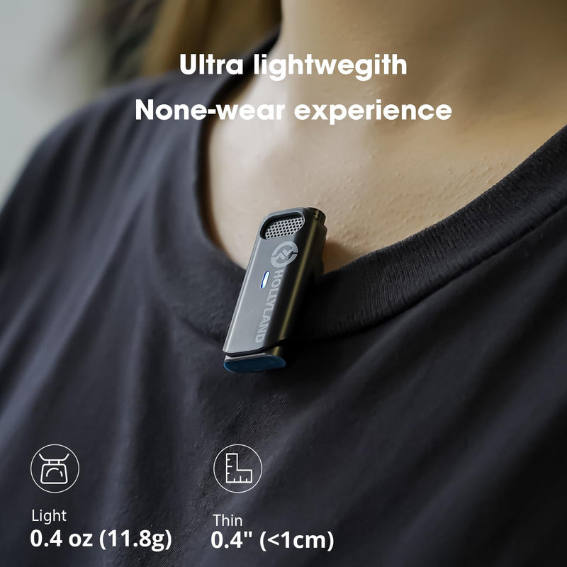 Hollyland Lark M1 Wireless Lavalier Microphone Compatible with iPhone Android Camera, 656ft 8h Noise Reduction Lapel Mic for Interview Live Stream Video Recording Vlog, 2TX+1RX+Charging Case, Black