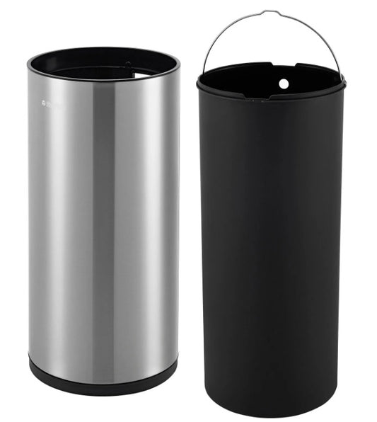 Global Industrial™ Round Motion Sensor Trash Can, 9-1/4 Gallon, Brushed Stainless Steel - PuriLite