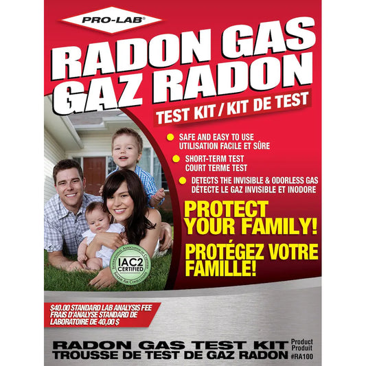 PRO-LAB RA100 Radon Gas Test Kit – Easy Indoor Radon Detection for Home, School, or Office - PuriLite