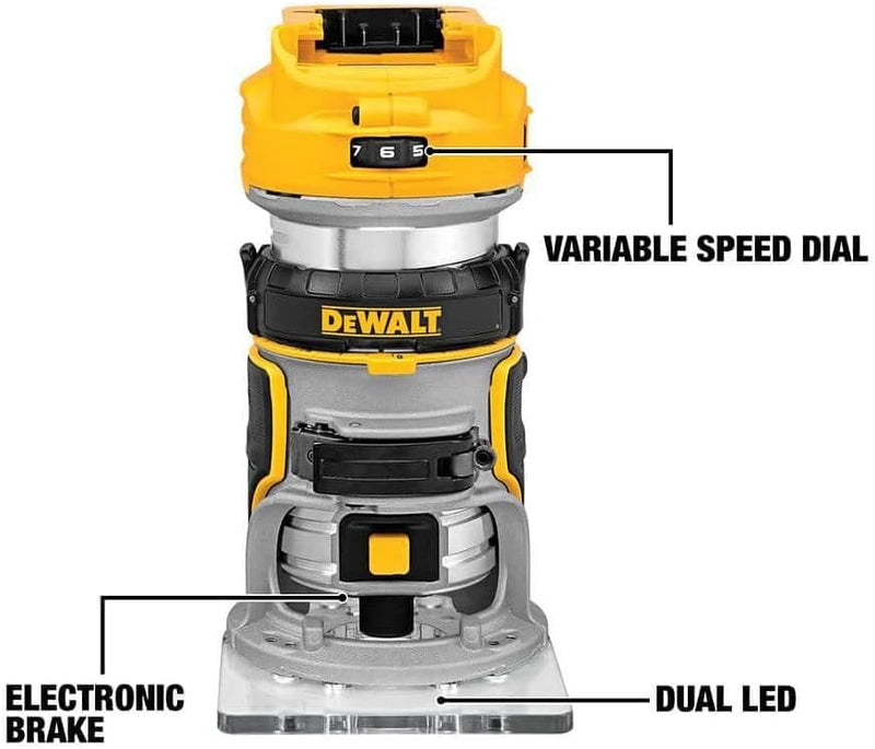 DEWALT 20V Max XR Cordless Router, Brushless, Tool Only (DCW600B)