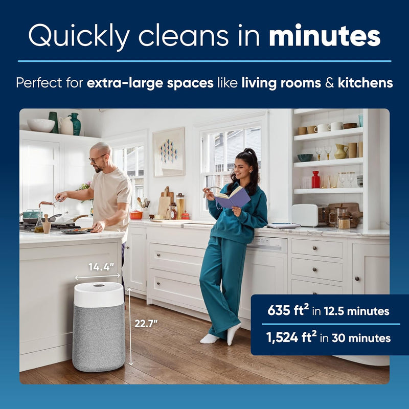 BLUEAIR Air Purifiers for Large Rooms, Cleans 3,048 sq ft in One Hour, HEPASilent Smart Air Cleaner for Home, Pets, Allergies, Dust, Mold, Smoke - Blue Pure 211i Max