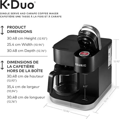 Keurig K-Duo Single Serve K-Cup Pod And Carafe Coffee Maker, With Programmable Features And Strong Brew Function, Black