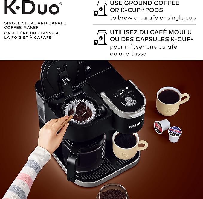 Keurig K-Duo Single Serve K-Cup Pod And Carafe Coffee Maker, With Programmable Features And Strong Brew Function, Black