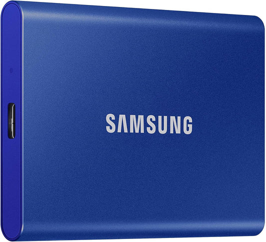 SAMSUNG T7 1TB, Portable SSD, Blue, up to 1050MB/s, USB 3.2 Gen2, Gaming, Students & Professionals, External Solid State Drive (MU-PC1T0H/AM), Blue [Canada Version]