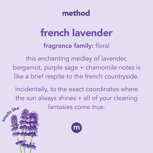 Method All-Purpose Cleaner Spray, French Lavender, Plant-Based and Biodegradable Formula Perfect for Most Counters, Tiles and More, 28 Fl Oz, (Pack of 4)