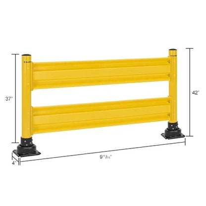 Global Industrial™ 6' Steel Guard Rail with 4" Dia. Rebounding Bollards, Yellow