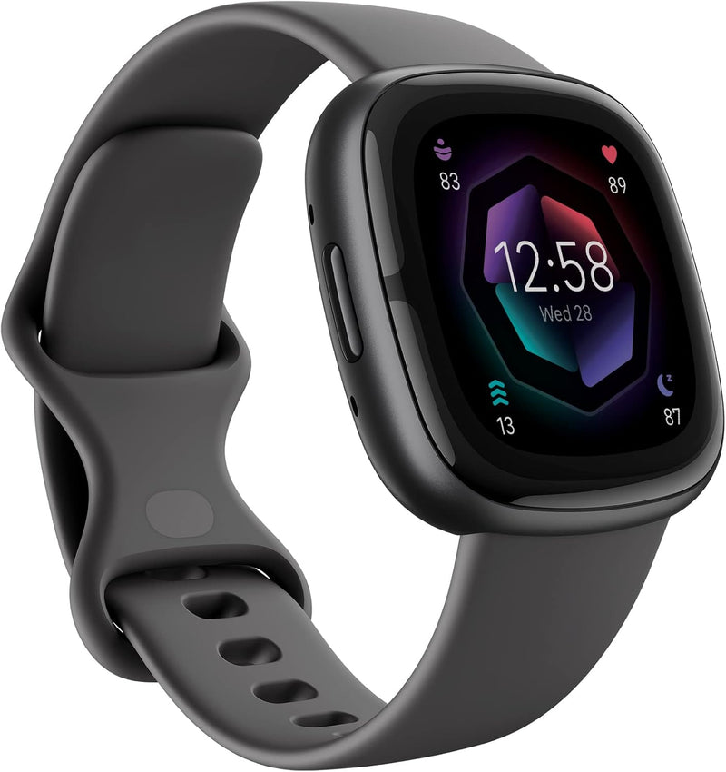 Fitbit Sense 2 Advanced Health and Fitness Smartwatch, 24/7 Heart Rate and GPS, Shadow Grey/Graphite, One Size (S & L Bands Included)