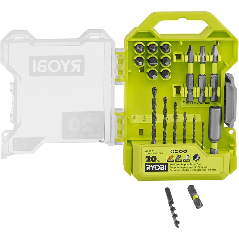 RYOBI 20 PC. Drill and Impact Drive Set