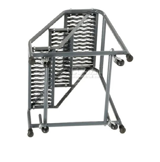 Grip 16"W 3 Step Steel Rolling Ladder 10"D Top Step - 318G