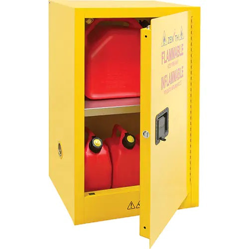 Flammable Storage Cabinet, 12 gal., 1 Door, 23" W x 35" H x 18" D