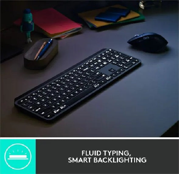 Logitech MX Keys + MX Master Mouse Combo Gen 2 – Wireless, Bluetooth, USB – High Precision 8000 DPI – Darkfield – Mac/Windows