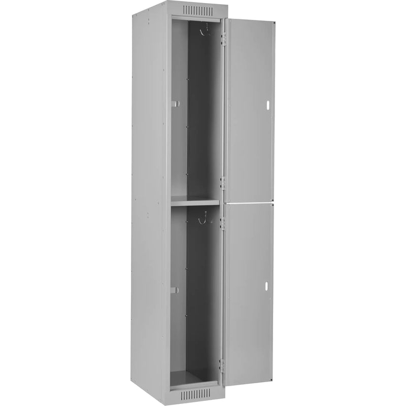 Clean Line™ Lockers, 2 -tier, 12" x 18" x 72", Steel, Grey, Rivet (Assembled)