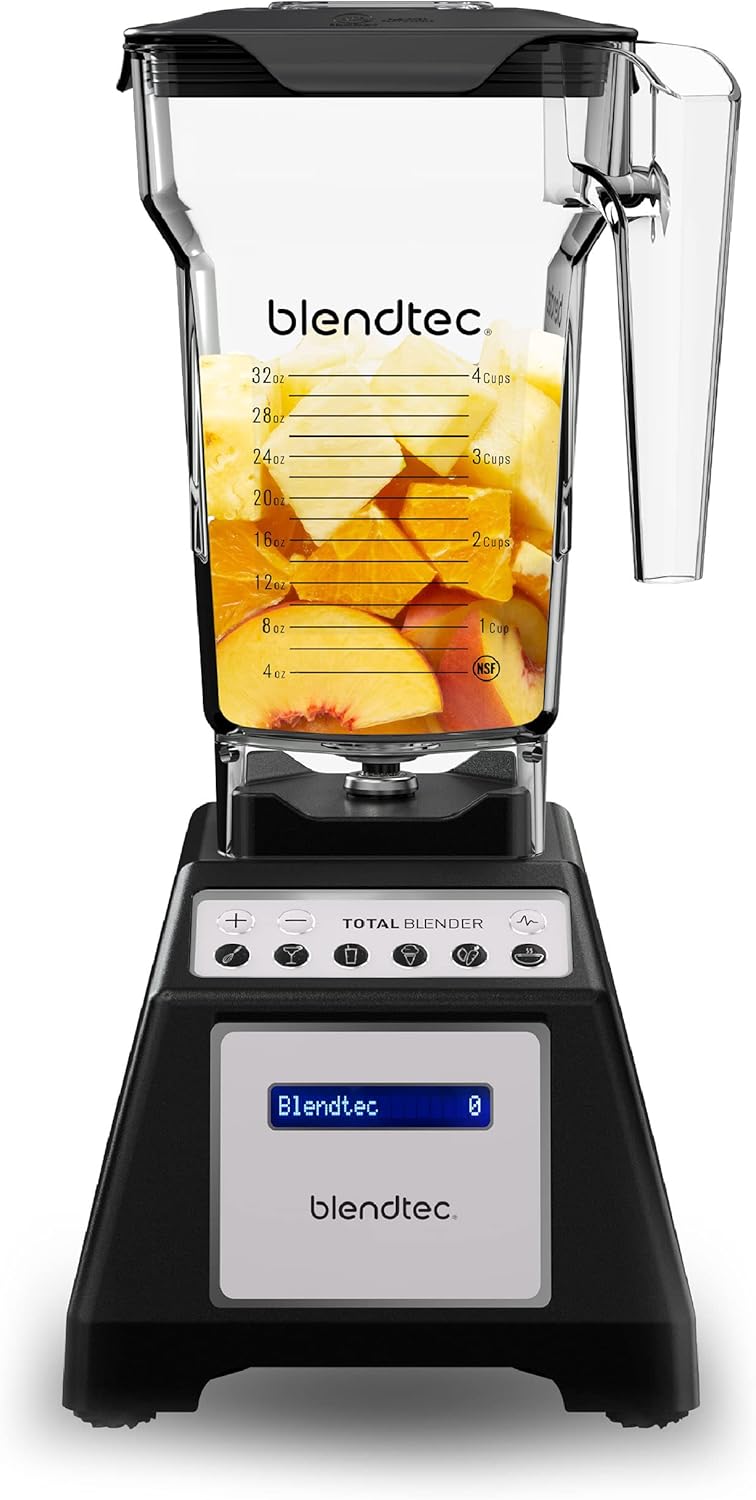 Blendtec Total Blender Classic - FourSide Jar (75 oz) - 10-Speed Professional-Grade Countertop Blender - High-Power Kitchen Blender - Black