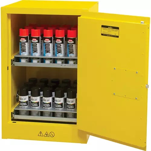 Flammable Aerosol Storage Cabinet, 12 gal., 1 Door, 23" W x 35" H x 18" D