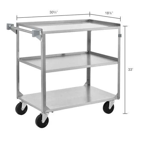 Global Industrial™ Stainless Steel Utility Cart, 300 lb. Capacity, 30-3/4"L x 18-3/8"W x 33"H