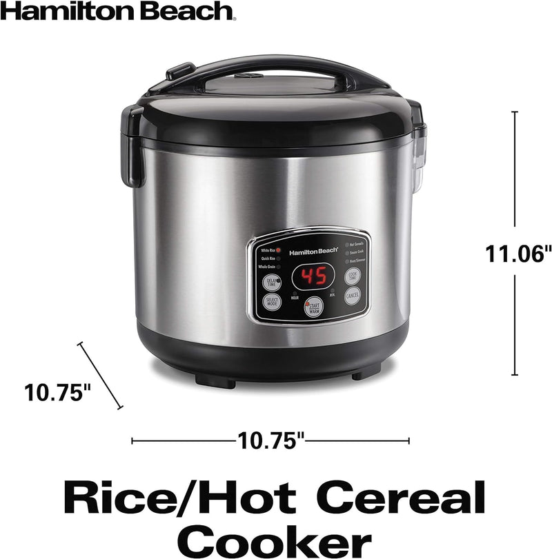 Hamilton-Beach-Digital-Programmable-Rice-Cooker-&-Food-Steamer,-14-Cups-Cooked-(7-Uncooked)-With-Steam-&-Rinse-Basket,-Stainless-Steel-(37548)