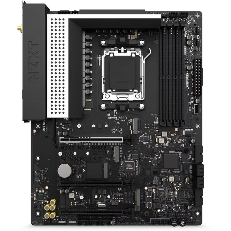 NZXT - N7 B650E ATX AM5 Motherboard (White) - DDR5, WiFi 6E, PCIe 5.0, Triple M.2