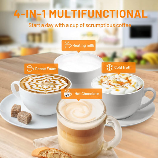 Secura Automatic Milk Frother, 4-in-1 Electric Milk Steamer, 17oz Detachable Hot/Cold Foam Maker, Milk Warmer for Latte, Cappuccinos, Macchiato, Hot Chocolate, with Silicone Spatula & 2 Whisks - PuriLite