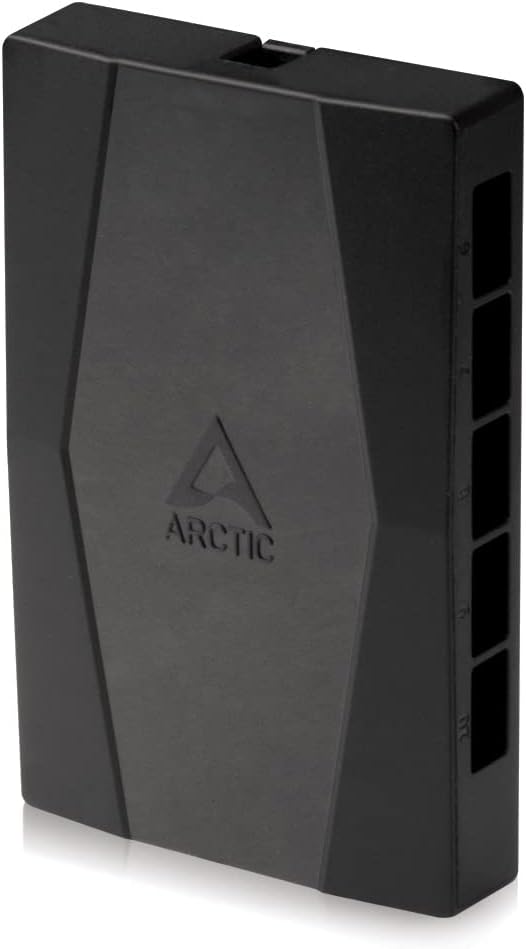 ARCTIC Case Fan Hub - 10-fold PWM Fan Distributor with SATA Power - Black