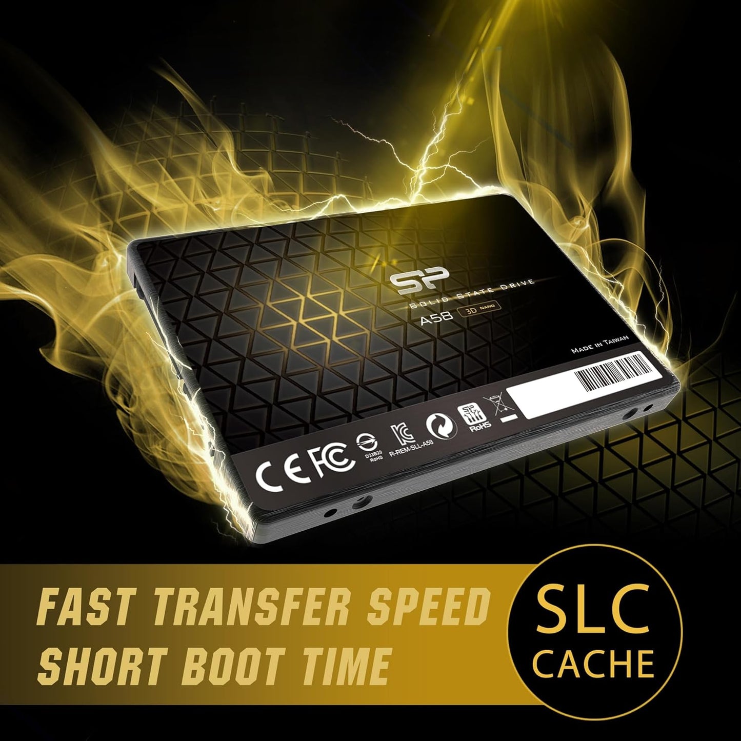 Silicon Power 2TB SSD 3D NAND A58 Performance Boost SATA III 2.5" 7mm (0.28") Internal Solid State Drive (SP002TBSS3A58A25)