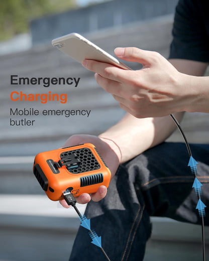 Portable Waist Clip Fan & Neck Fan 2 in 1 w/Steel Clip and Silicone Sleeve, 24H Hands-free Personal Fan, Wearable Body Fan, 3 Speeds Cooling Shirt Fan, 6000mah Belt Fan for Outdoor, Travel