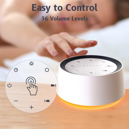 BrownNoise Sound Machine with 30 Soothing Sounds 12 Colors Night Light White Noise Machine for Adults Baby Kids Sleep Machines with Memory Function 36 Volume Levels 5 Timers for Home Office Travel - PuriLite