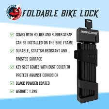 Demon Electric Foldable Bike Lock – 38-Inch Anti-Theft Folding Bicycle Lock, High-Strength Alloy Steel, Compact & Portable with Mounting Holder and 2 Keys